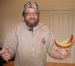 Greg with his finished laburnum dish